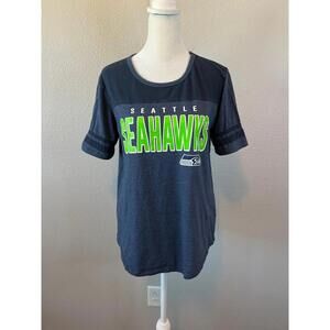 NFL Team Apparel Seattle Seahawks Graphic Short Sleeve TShirt Blue/Green Size M